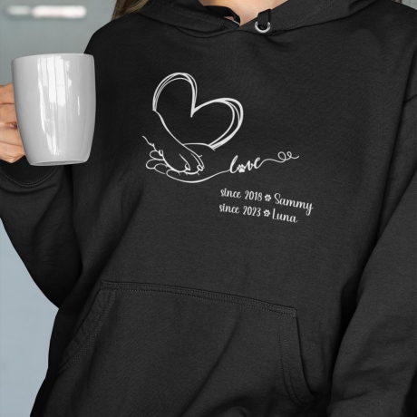 Personalisierter Hoodie Hunde Mama Love dog mom Name der Hunde Geschenkidee Muttertag Pullover Hunde  Damen Geburtstagsgeschenk hundemensch