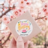 Personalisierte Geburtstagsaufkleber, Name Wunschtext und Motiv, 4 cm rund, wasserfest, Sticker, Geburtstag Etiketten mit Wunschtext