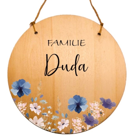 Personalisiertes Türschild, Familienschild, Holz, Türkranz, Familie, Haustürschild mit Namen