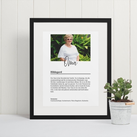 Oma Geschenk Personalisierbares Bild Fotogeschenk Mit Foto Herzensmensch Geschenkidee Poster Großmama Großmutter Großeltern Weihnachten