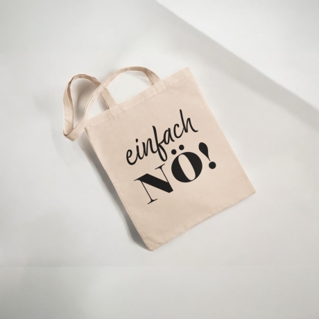 Personalisierte Baumwolltasche | Lustige Stofftasche „Einfach Nö!“ | Jutebeutel mit Wunschtext | Geschenk für Frauen & Männer