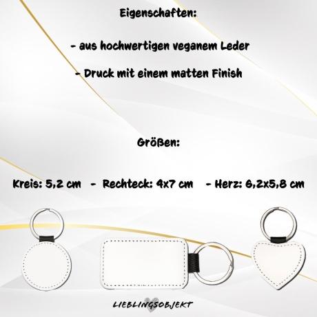 Personalisierter Schlüsselanhänger mit Foto und Text  aus Leder,  individuell gestaltbar, verschiedene Formen, Geschenkidee, Geburtstag
