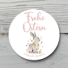 Personalisierte Osteraufkleber – Individuelle Sticker mit Wunschtext & floralen Hasenmotiven – Perfekt für Geschenke und Osterdeko