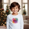 Personalisiertes Kinder Longsleeve oder Hoodie oder Bügelbild mit Foto Text Logo Motiv Geschenkidee Hobby Vorderseite Rückseite