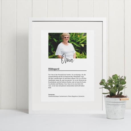 Oma Geschenk Personalisierbares Bild Fotogeschenk Mit Foto Herzensmensch Geschenkidee Poster Großmama Großmutter Großeltern Weihnachten