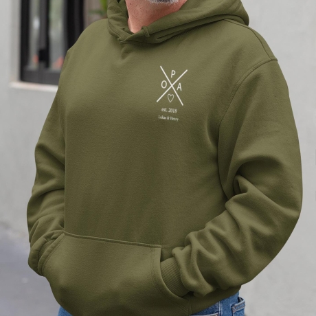 Personalisierter Hoodie Opa Kreuz Wunschnamen Name der Enkel Geschenk Vater Geschenkidee Vatertag Pullover Herren Geburtstagsgeschenk Mann