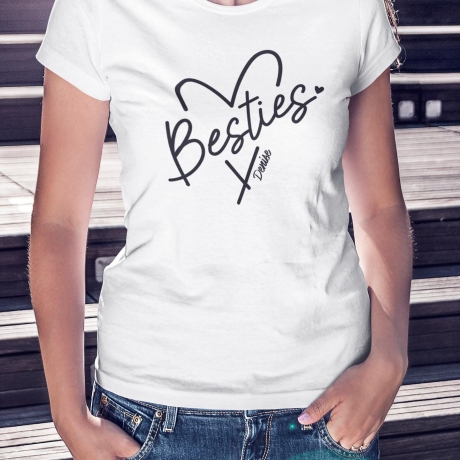 Besties T-Shirt Beste Freundinnen Beste Freunde Personalisiertes Shirt Bekleidung Geschenkidee Freundin Geschenkidee für Frauen Geschenkidee