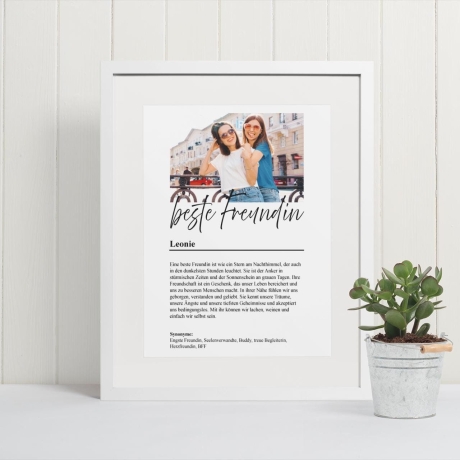 Beste Freundin Geschenk Personalisierbares Bild Fotogeschenk Freundschaft Mit Foto Herzensmensch Geschenkidee BFF Druck Poster