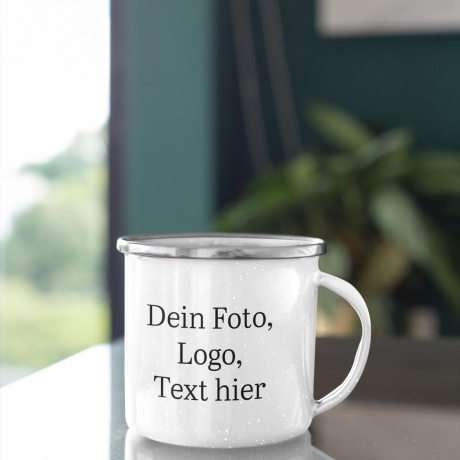 Emaille Fototasse -  individuelle - persönlich - dein Foto - dein Motiv - Wunschtext - Geschenk - Überraschung - Kinder - Geburtstag