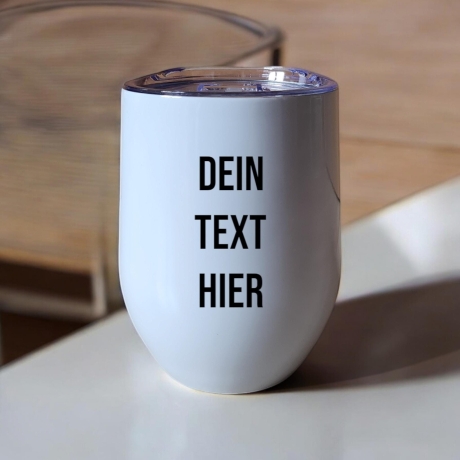 Thermobecher Personalisiert Namen Wunschtext Kaffeebecher to go Edelstahlbecher Geschenk Weinbecher mit Deckel Isolierbecher Glühweinbecher