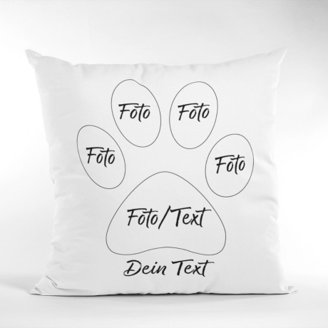 Personalisiertes Fotokissen mit Hundemotiv, Foto & Namen