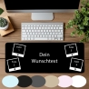 Personalisierte XL Gaming Mousepad | Collage mit 4 Fotos im Retro-Rahmen | Custom Mauspad mit Wunschtext | Hintergrundfarbe & Größe wählbar