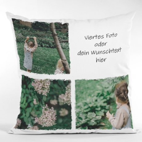 Kissen mit Fotocollage - Fotokissen - individuell - personalisiert - mit deinem Motiv - mit Foto - Wunschtext - Geschenk - Dekoration