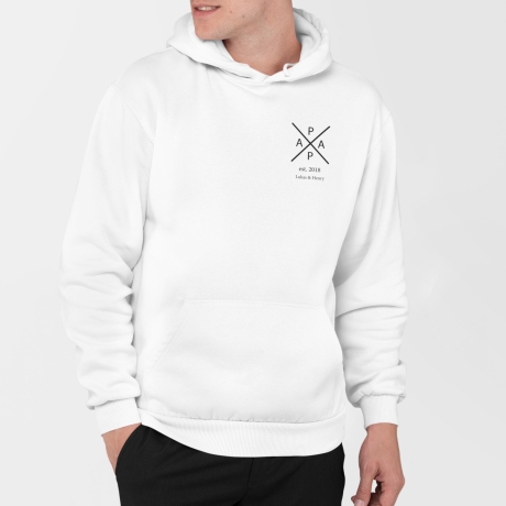 Personalisierter Hoodie Papa Kreuz Wunschnamen Name der Kinder Geschenk Vater Geschenkidee Vatertag Pullover Herren Geburtstagsgeschenk Mann