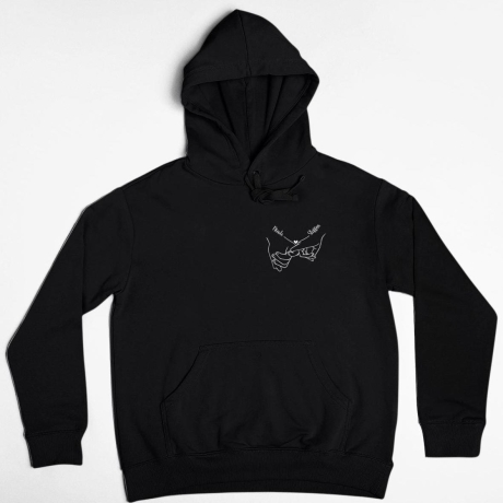 Personalisierter Hoodie für Pärchen Outfit Holding Hands Geschenk Partner Hoodie Wunschnamen Freundin Freundschaft Jahrestag Beziehung