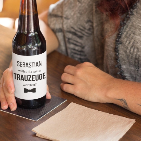 Bieretikett, Personalisiert, Name, Trauzeuge