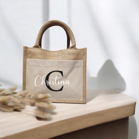 Personalisierte Jutetasche, Name Buchstabe, Shopper, Shopper Tasche, Geschenke Frau, Dein Design, Geburtstag, Geschenkidee, Einkaufstasche