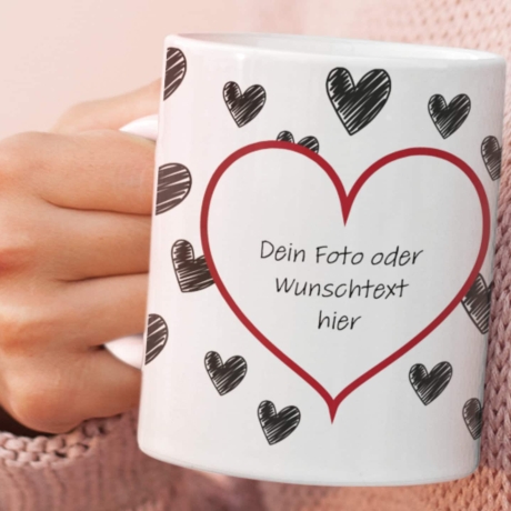 Fototasse Liebe individuell  personalisiert  mit deinem Motiv  Foto Wunschtext Geschenk Valentinstag  Muttertag Orca Beschichtung