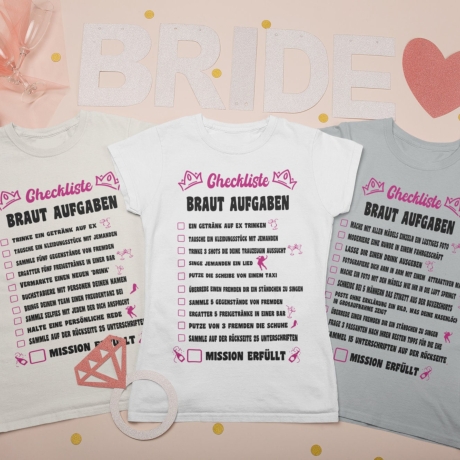 T-Shirt Frauen | Junggesellinnenabschied | JGA | Braut Aufgaben