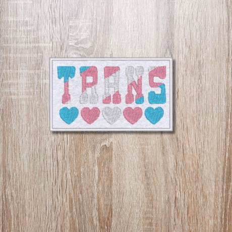 Trans Pride Patch: Gestickte LGBTQ+ Aufnäher (8 cm)