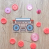 Gestickter Retro Boombox Patch, Vintage Musikgeschenk