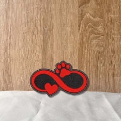 Paw Heart Infinity Gestickter Aufnäher - Anpassbare Farben