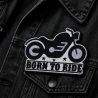 Biker Patch Born toRide, Aufnäher mit Motorrad, Aufnäher, 12 cm