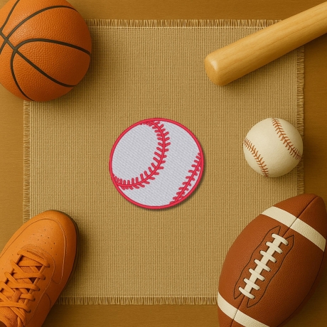 Baseball Patch: Rundes Bügelbild für Sportfans (7 cm)