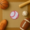 Baseball Patch: Rundes Bügelbild für Sportfans (7 cm)