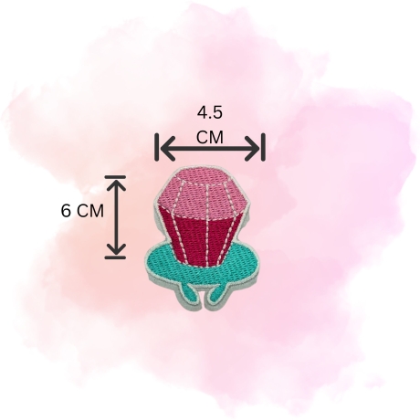 Retro Aufnäher | Diamant Ring Pop | Gestickte Applikation zum Aufbügeln | 6cm