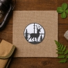 Hirsch im Fadenkreuz Applikation: Gestickter Jagdaufnäher (7.5 cm)