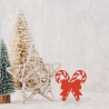 Gestickter Zuckerstangen Aufnäher: Weihnachtsschleife (6 cm)