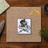 Mountainbike Patch, Mountainbike Patch, Silhouette 8 cm Bügelbild, schwarze Stickerei