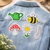 Frühlings Aufnäher Set, Garten Thema Gestickte Aufnäher 6-7 cm