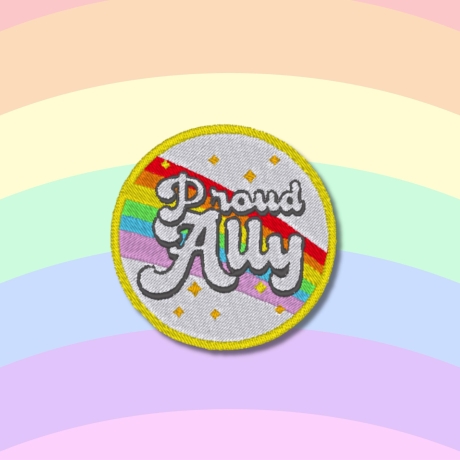Proud Ally Pride Patch: Regenbogen LGBTQ+ Stickerei (7 cm)