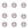 Happy Face Aufnäher | Schielen Smiley gestickt Aufbügler Applikation