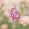 Brustkrebs Aufnäher – Schmetterling mit Pink Schleife | 7cm hoch