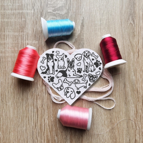 Puppy Patch, Gesticktes Hundeliebhaber Herz, DIY Applikation
