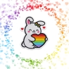 LGBTQ+ Bunny Pride Patch 9 cm, gesticktes Accessoire zum Aufnähen oder Aufbügeln