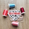 Dog Lover Patch, BFF Herz, gestickt, 9 cm Rot & Schwarz