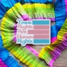Trans Rechte: Gestickter Pride Aufnäher (9 cm) Blau, Pink & Weiß