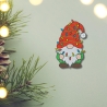 Weihnachtszwerg Aufnäher: Gestickte Weihnachtsapplikation mit Lichtern