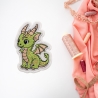Grüner Drache Aufnäher, gesticktes, kleines Bügelbild