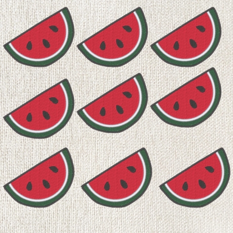 Watermelon Patch gestickt, 6 cm, rot grün weiss, handgemacht
