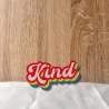 Retro Aufnäher | Kind gestickte Applikation | Regenbogen Schriftzug im 70er 80er Stil