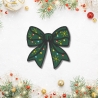 Weihnachten Aufnäher | Festliche Schleife bestickt Weihnachts Schleifenband-Applikation (7 cm)