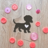 Gestickter Silhouette Dackel Aufnäher: Anpassbare Farben, 7,5 cm Hundeliebhaber Geschenk