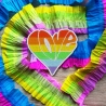 Pride Patch: Regenbogen Liebe Herz Gestickte Applikation (7 cm)