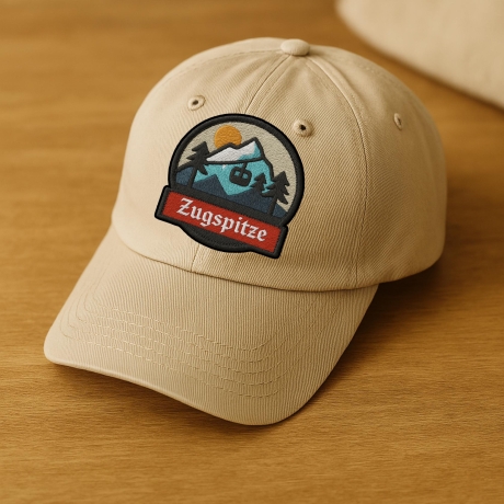 Zugspitze Aufnäher – Gestickter Berg Aufnäher, Deutschland Souvenir (ca. 8 cm) Filz Polyester Bestickt
