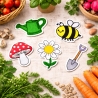 Frühlings Aufnäher Set, Garten Thema Gestickte Aufnäher 6-7 cm